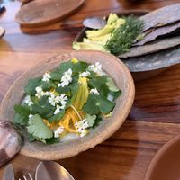 Corn soup   at Levadura De Olla in Oaxaca