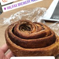 Excellent (and huge!) cinnamon roll at Halifax Brewery Farmers Market in Halifax