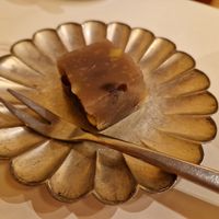 Chestnut and azuki beans cake at Umenohana Dazaifu Villa Shizen-an in Fukuoka