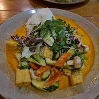 Vegan red curry with tofu at Golden Rice Mitte in Berlin