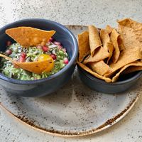 Guac and chips at Le Noir Café & Kitchen in Abu Dhabi