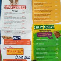 Photo of SKVP menu showing recommended meals, small bites, curries, wraps and meal deals. at Shree Krishna Vada Pav in Leicester