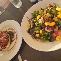 Sourdough Bread with Tomato/Onions & Superfood Salad at Willow Bar in Wexford