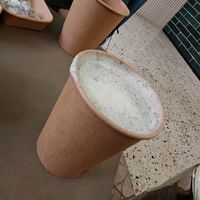 Black sesame latte at Onisuko  in Paris