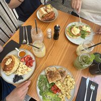 the eggs benedict weren’t vegan but the rest was!!  at Agape in Ibiza