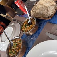 Aloo chana masala with chapatis   at Indian master food restaurant Ha Long Bai chay in Ha Long