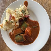 Upma and a very spicy mixed vegetables curryy #Veganuary at Lotus at Berjaya 莲心 in Kuala Lumpur