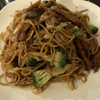 Bbq noodles at Loving Hut in Brooklyn