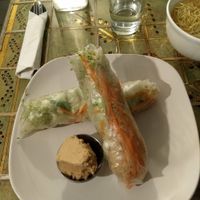 Huge and delicious rice rolls at Loving Hut in Brooklyn