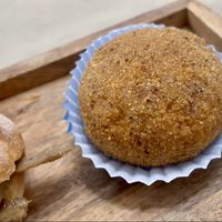 Eggplant ragout arancina  at In Cottura - Home Vegan Restaurant in Palermo