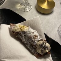 Sua maestà il cannolo con ricotta di mandorle di avola  at In Cottura - Home Vegan Restaurant in Palermo