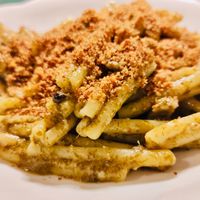 pasta con le sarde (fermented seaweed instead of sardines) at In Cottura - Home Vegan Restaurant in Palermo
