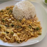 Olluquitos with soy meat at El Maná Escondido in Bagua Grande