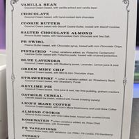 Ingredients listed at Cookman Creamery in Asbury Park