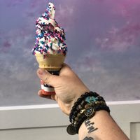 Vegan soft serve wit sprinkles  at Cookman Creamery in Asbury Park