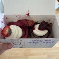 left: red velvet, right: black forest  at Cinnamood in Dresden