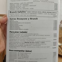 Menu / Brunch / Savoury dishes at Cafelito in Madrid