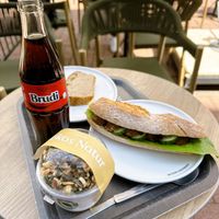 Vegan coconut yogurt and falafel bread   at Espresso House - Limburgstraße in Hannover