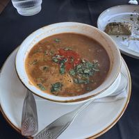 Moroccan lentil soup (dolmas in back)  at Oleum in Baltimore