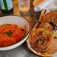 Ravioli and fried aubergine - both were incredible at Oleum in Baltimore