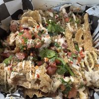 Loaded oyster mushroom friess  at Vegan Me Please in Decatur