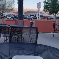 View from outdoor seating, across from City Market and right next to Sleep Inn at Giliberto's Mexican Taco Shop in Moab