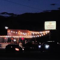 Night view at Giliberto's Mexican Taco Shop in Moab