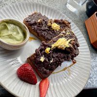 VeganRed bean on toast. Sweet and salty and absolutely amazing!!!! 🤤  at Hinata Cafe in Fremantle