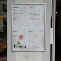 Karte vor dem Lokal at Palmyra in Gottingen