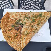 Chickpea Crêpe / Omelette with mushrooms at Le Square in Avignon