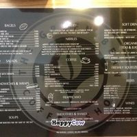 The English menu...one leaf for vegetarian, two for vegan at The Green Bean Coffee Shop in Yerevan