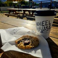 Vegan and Gluten-free Cookie with Vegan Salted Maple Coffee at Wheelhouse in Grants Pass