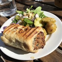 Vegan Nut Roast w/salad and new potatoes 🔥🔥🔥🔥 at Bullet Coffee House and Eatery in Hastings