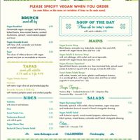 Vegan menu at Lounges - Expo Lounge in Manchester