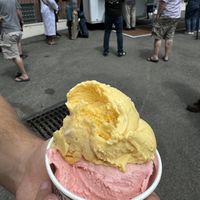 Mango and strawberry banana   at Bruster's Real Ice Cream in Pittsburgh