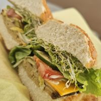 Butcher's Son Garlic Chikn with Cheddar on Dutch Crunch (vegan) at Nature's Goodness in Carmichael