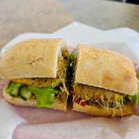 Vegan Sandwich with Butcher's Son Lemon Garlic Chickn at Nature's Goodness in Carmichael