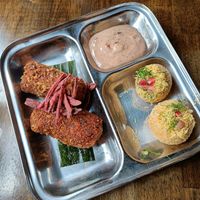 Starters at Mission Masala's Bombay BBQ in Brussels