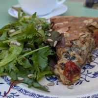 Fantastic quiche -- leek and mushroom at Barbarella PLANT Bistro in Ljubljana