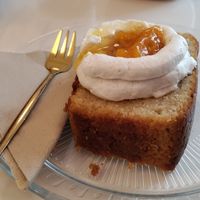 Lemon cake with yogurt. Yum at Barbarella PLANT Bistro in Ljubljana