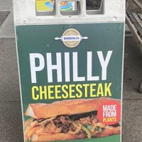 New vegan Philly cheesesteak sandwich   at Bagels & Co in New York City