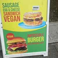 New Vegan sausage, egg & cheese sandwich   at Bagels & Co in New York City