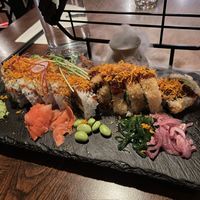  Vegan maki, fried avocado rolls and a inari tofu nigiri  at Kazoku in Lulea