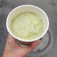 Moringa almond latte with cbd oil at G8DSTAND CBD CAFE & SHOP in Yokohama