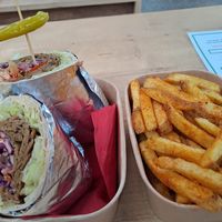Seitan donner and fries at SEITANIC @ Chew's Yard in Preston