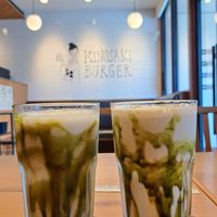 Macha banana Smoothies at Kinosaki Burger in Toyooka