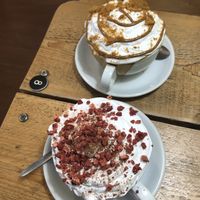 Biscoff latte and strawberry mocha 🌱😋  at iCafe  in Glasgow