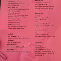 Cocktail menu- April 2024  at Fancy's in Burlington