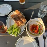 white bean hummus and focaccia   at Fancy's in Burlington
