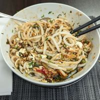 Rice noodles mixed at Yun Nan Tea House in Luzern